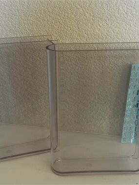 2 Clear Acrylic ‘Book’ Vases